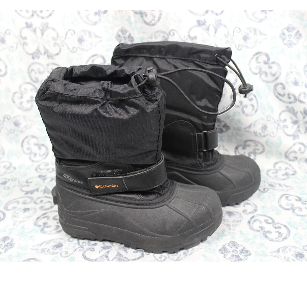 Columbia Kids Black Waterproof 400g Insulated Snow Boots BC1324-012‎ Size 13